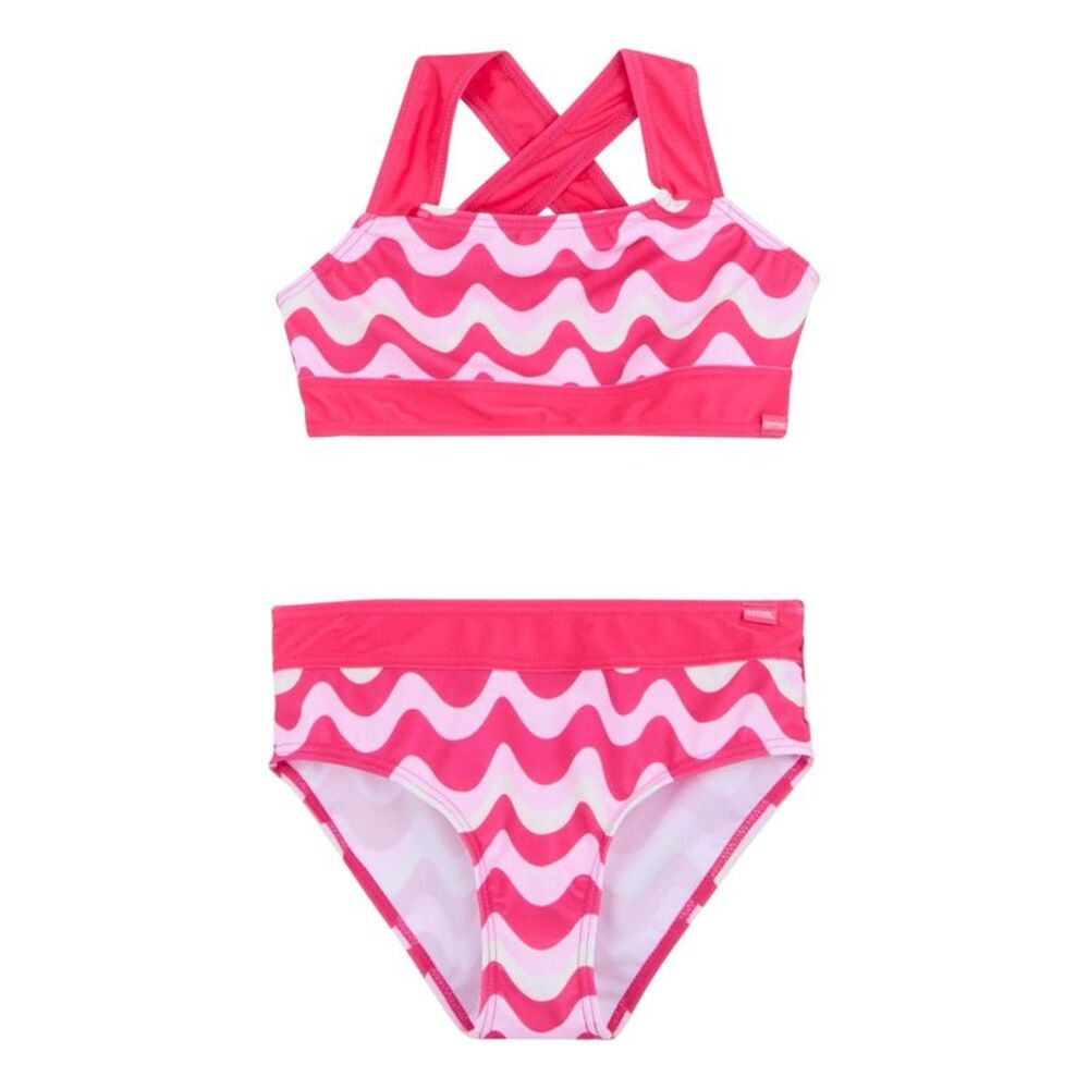 Regatta Girls Dakaria III Wavy Striped Bikini Set / Pop